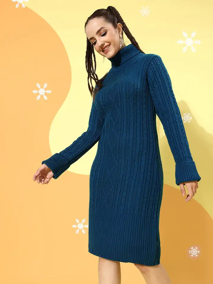blue dress for baby girl Proper Peony Girls Side Pleat Jumper Dress