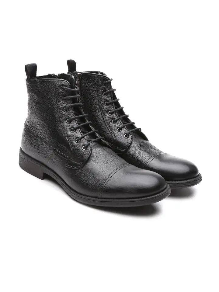GROX RESPIRA EU47 US13 Black Leather PullOn Boots ITALY Rubbersole Wingtip NEW Geox Ankle Boots for Women for sale | eBay main image 3