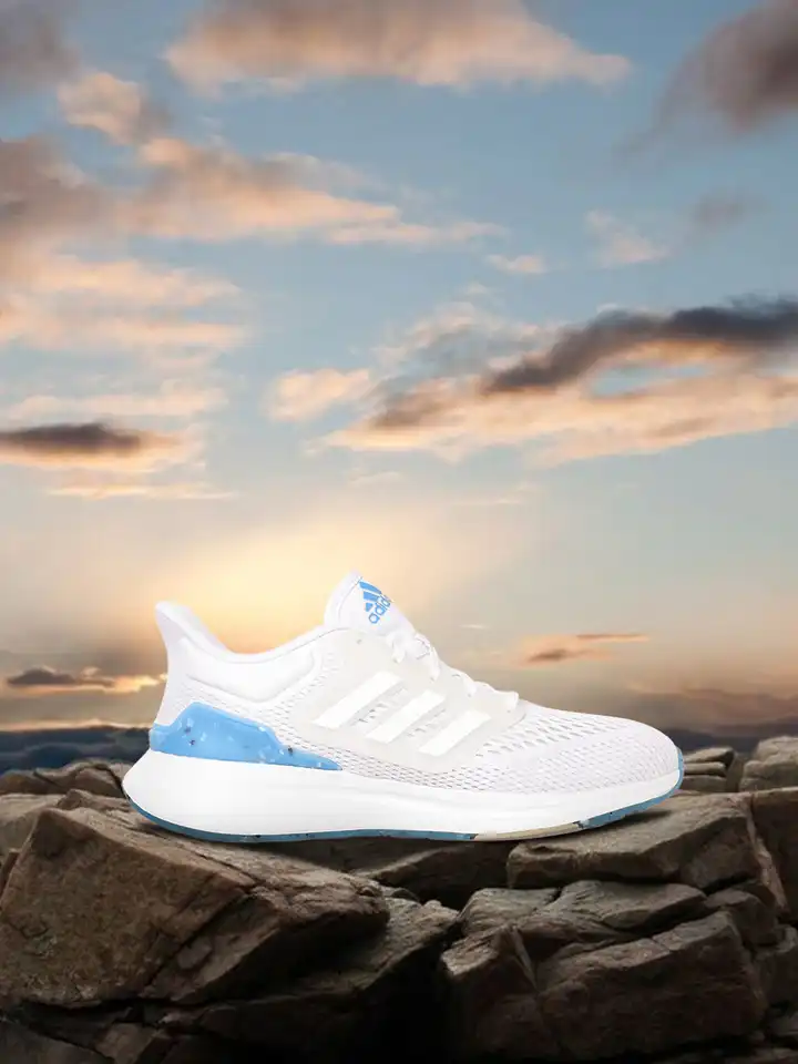 Buy ADIDAS Men White & Blue Woven Design EQ21 Run Running Shoes - Sports  Shoes for Men 18374274 | Myntra