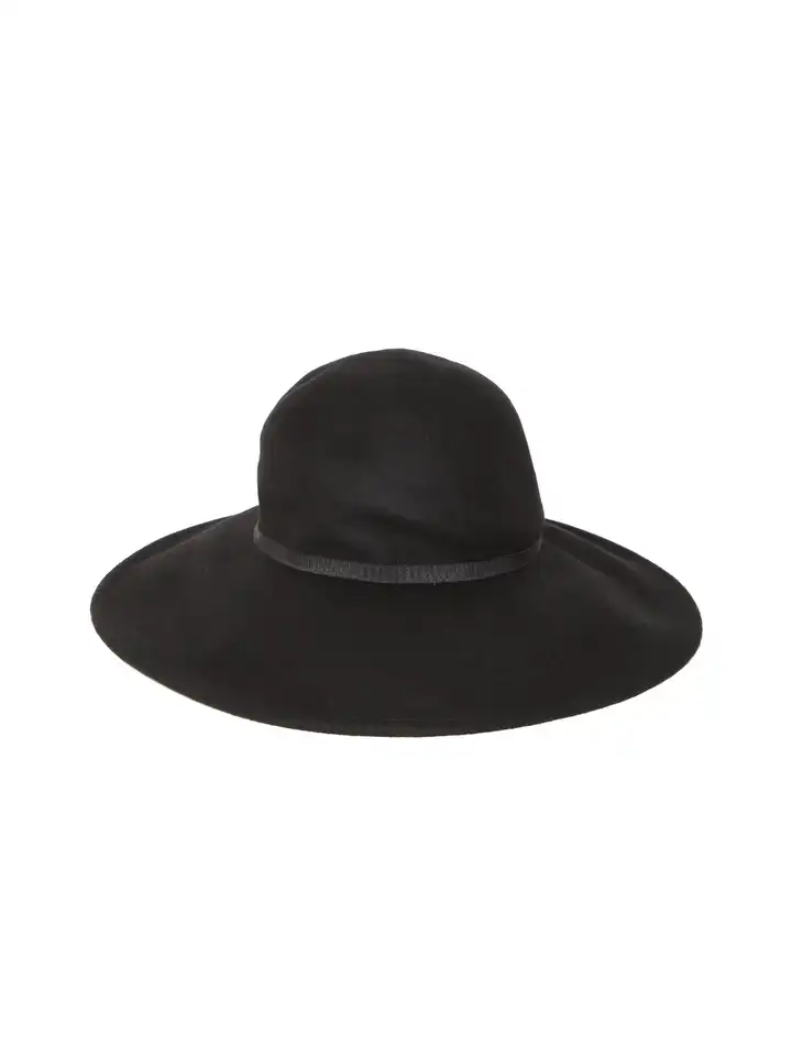 BLACK 　BRIM UP LONG FELT HAT 11495612878860-FOREVER-21-