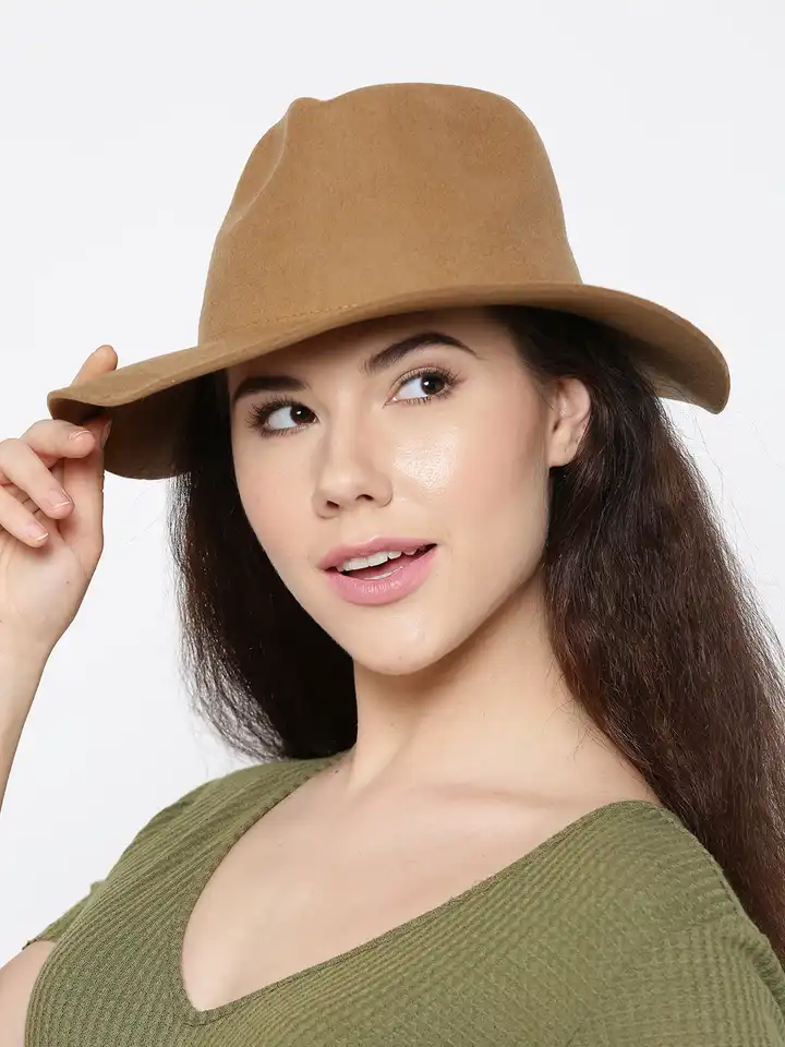 Buy FOREVER 21 Women Brown Woollen Fedora Hat - Hat for  display picture 1
