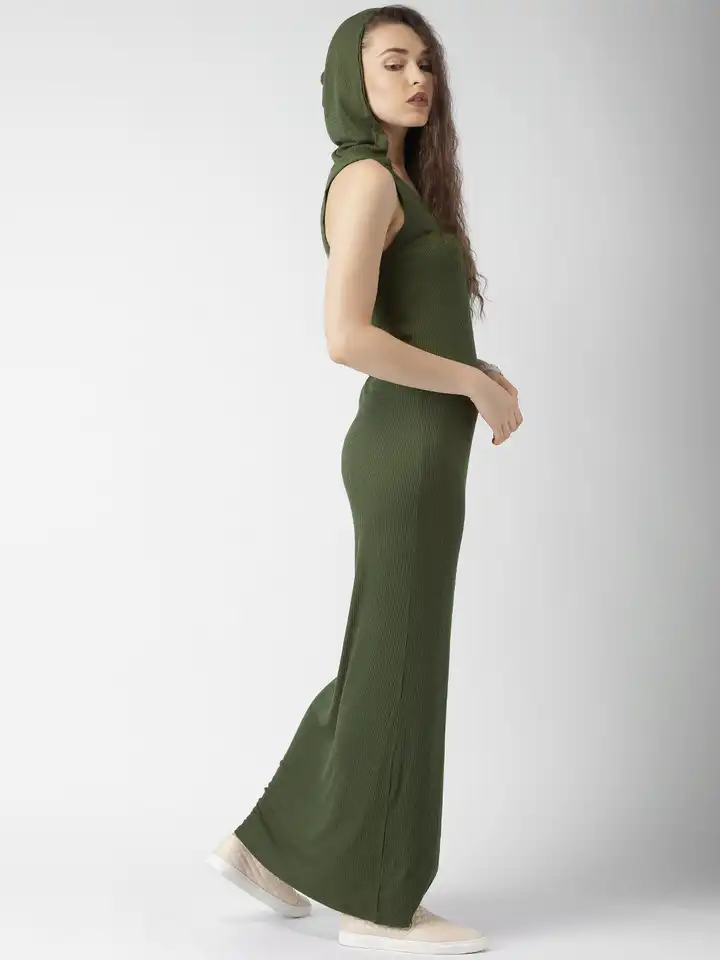 Buy FOREVER 21 Women Olive Green Solid Maxi Dress - Dresses for Women  1883141 | Myntra