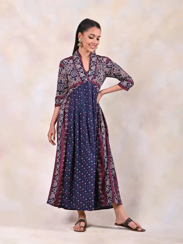 Buy Rustorange Purple Floral Rayon Maxi Dress - Ethnic Dresses for Women  19146514 | Myntra
