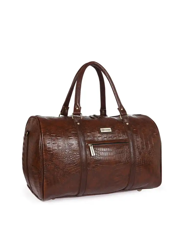 Buy FUR JADEN Unisex Brown Textured Duffel Bag - Duffel Bag for