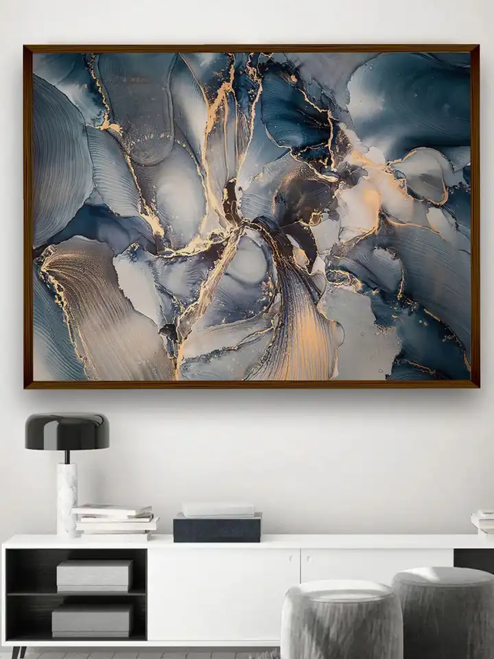 Remedy Grey Matter 【金属】 🍁 キャンバス ブルー抽象アート