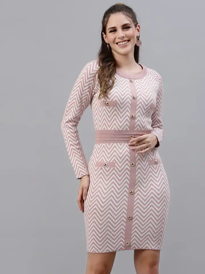 Buy Mafadeny Women Pink Sheath Winter Dress - Dresses for Women 19413672 |  Myntra