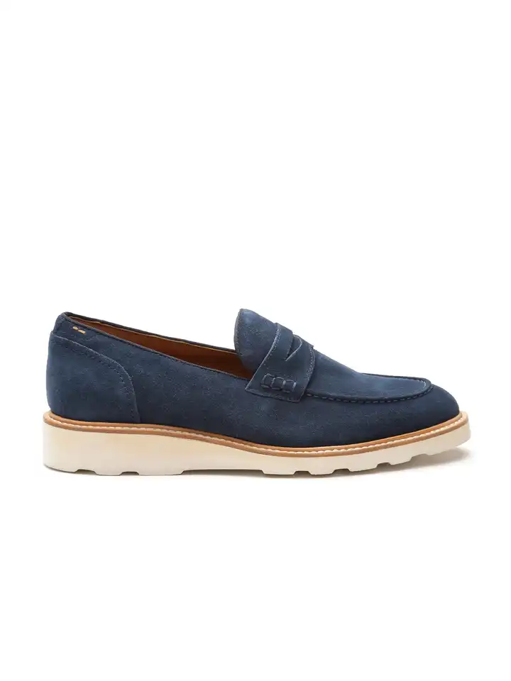 Buy ALDO Men Navy Suede Loafers - Casual Shoes for Men  display picture 2