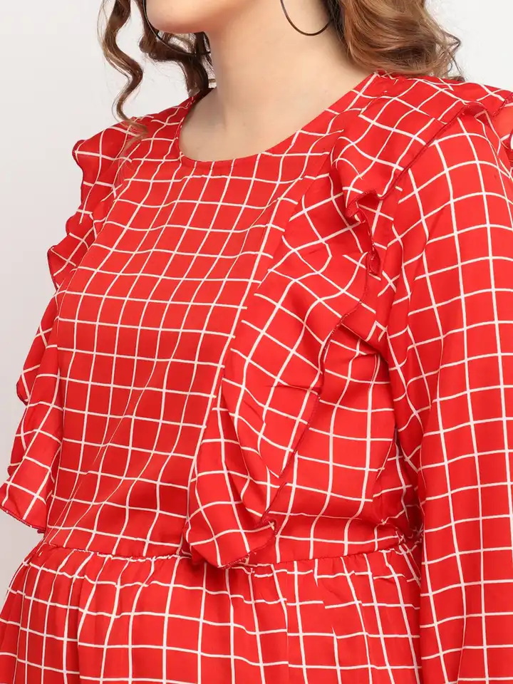 open lace back dress The Plaid Carolina Dress