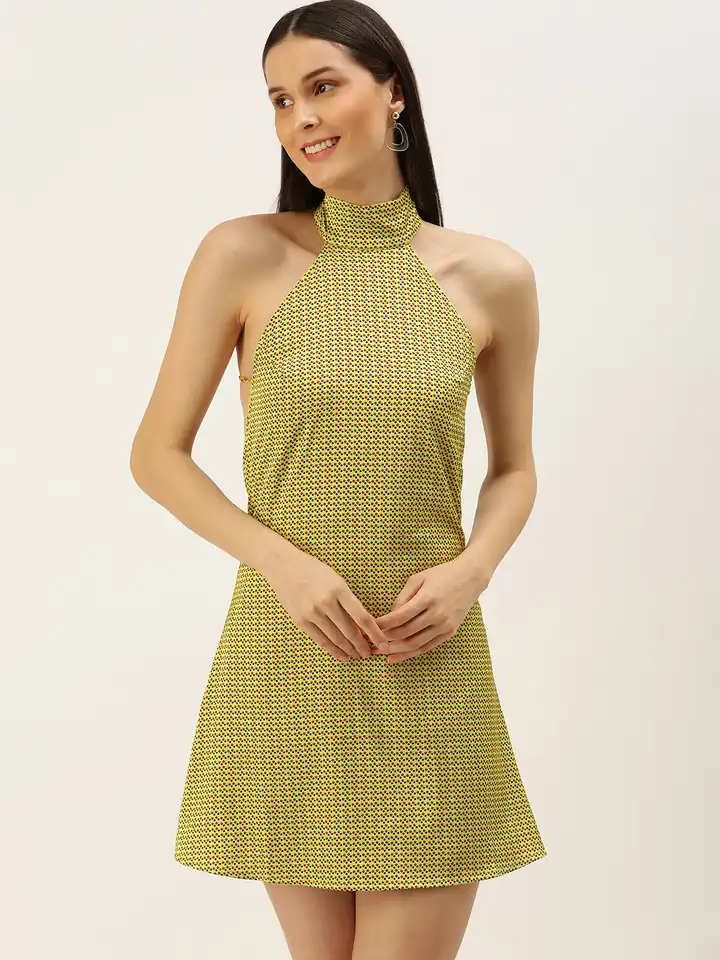 Buy FOREVER 21 Green A-Line Mini Dress - Dresses for Women 19550582 | Myntra
