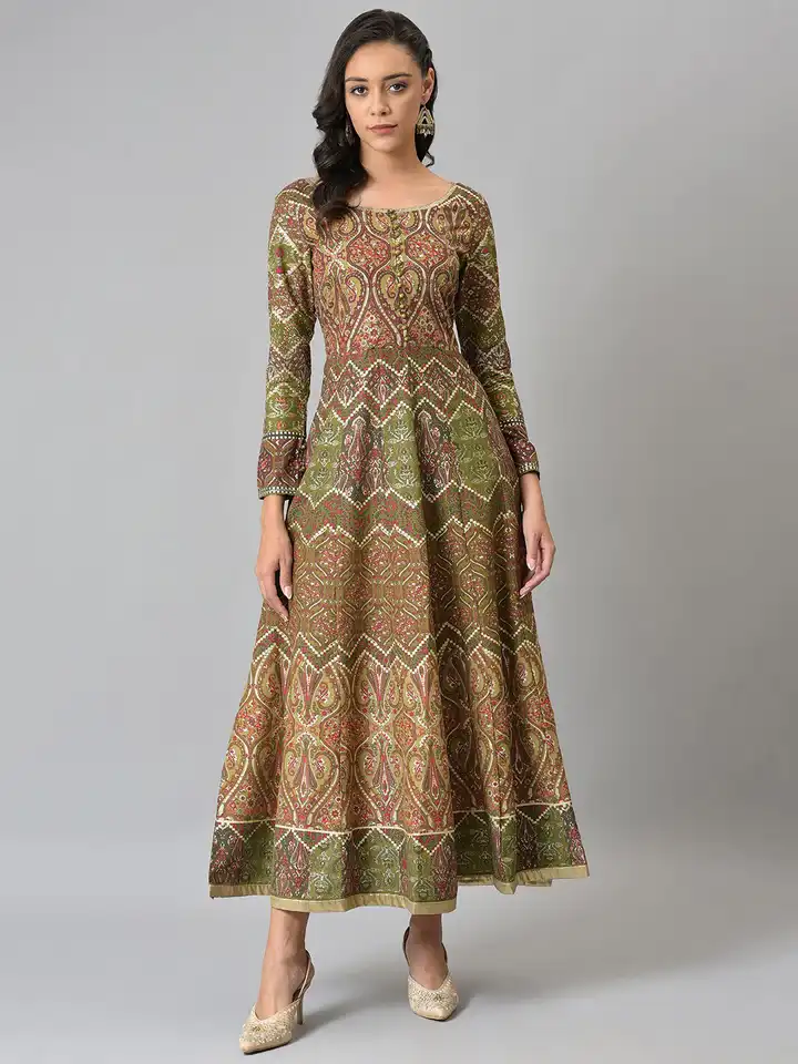 white christmas dresses Juniper Pink Ethnic Chiffon Dress With Sequins & Lace Work main image 1