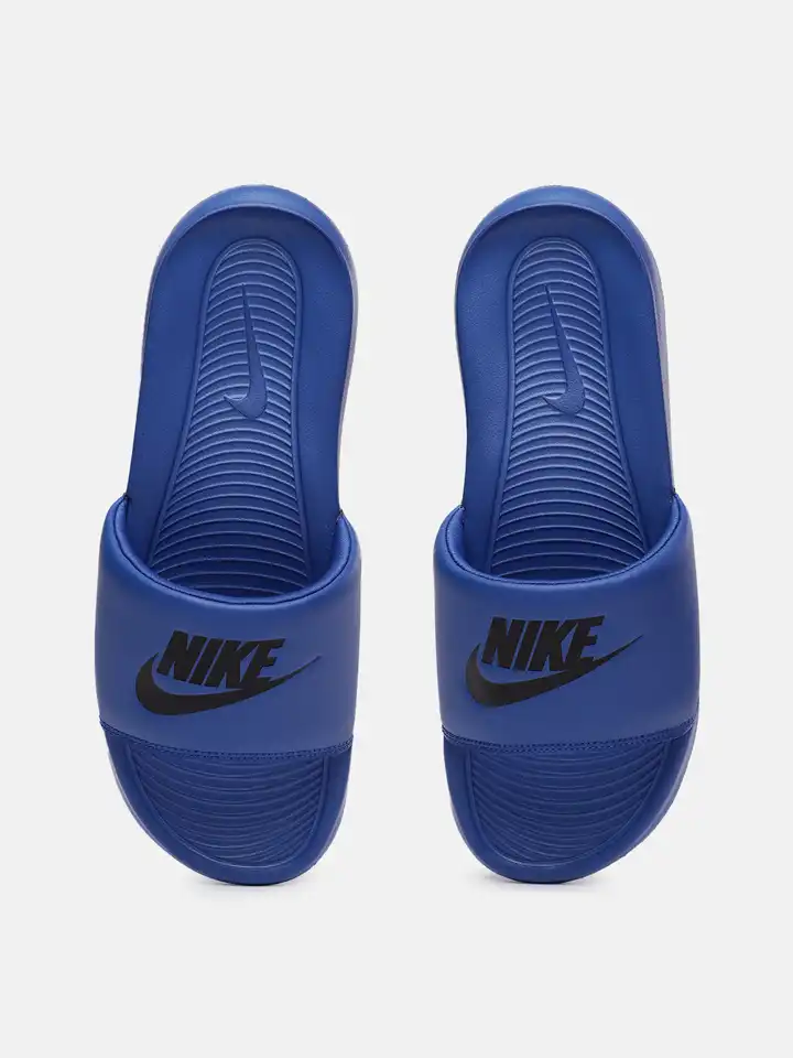 blue nike slides mens