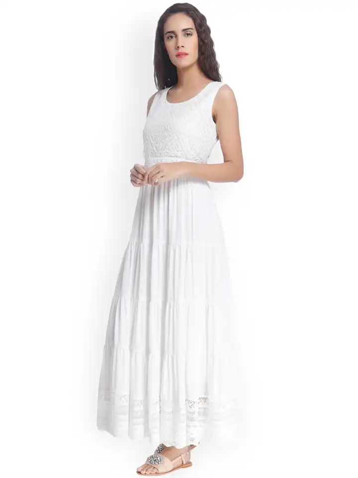chinese dress ladies Marquee White Lace Applique Off-Shoulder Dress