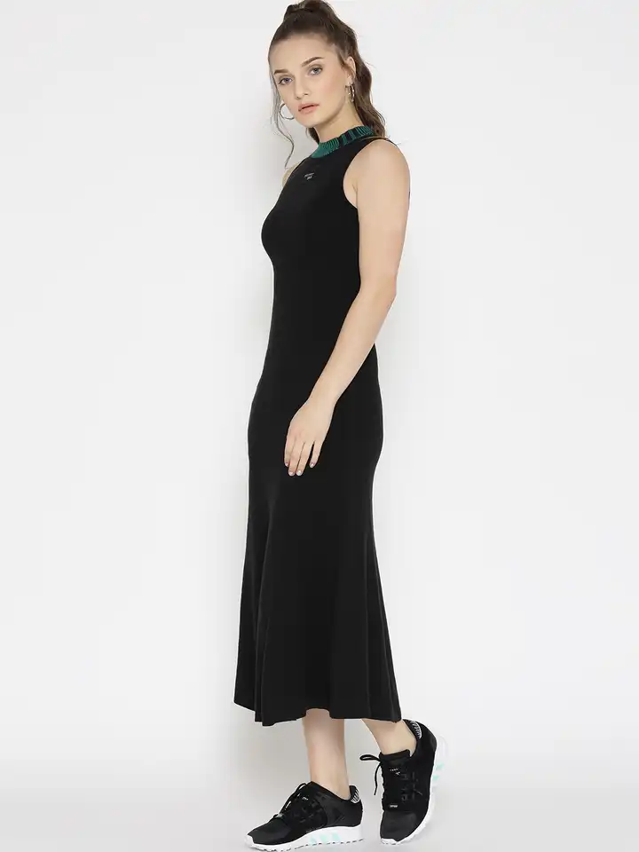 Buy ADIDAS Originals Women Black EQT Solid A-Line Midi Dress - Dresses for  Women 2023150 | Myntra