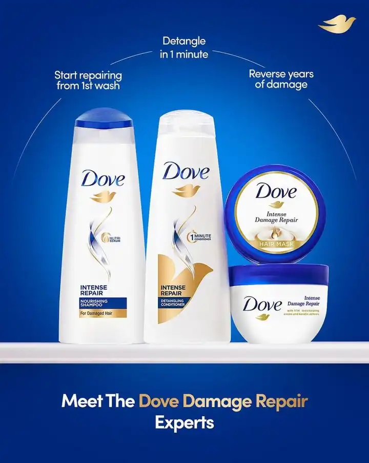 Buy Dove Set of Intense Repair Shampoo 1L & Hair Conditioner 335ml