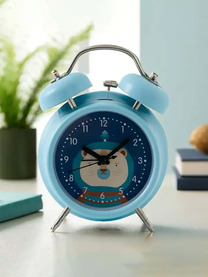 Buy Nostrae by Ekhasa Blue Printed Contemporary Mini Table Clock