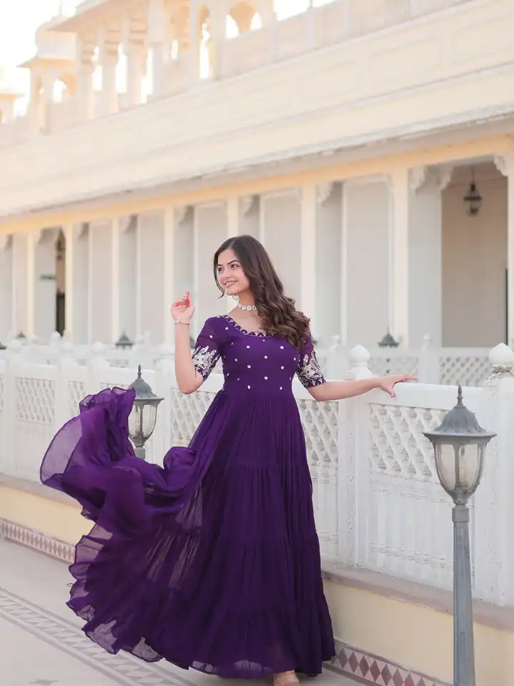chinese dress ladies Navy Blue Plus Size Round neck Maxi Ethnic Dress main image 0