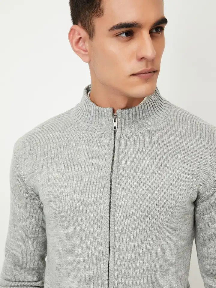 Buy max Men Mock Collar Front-Open Sweater - Sweaters for Men