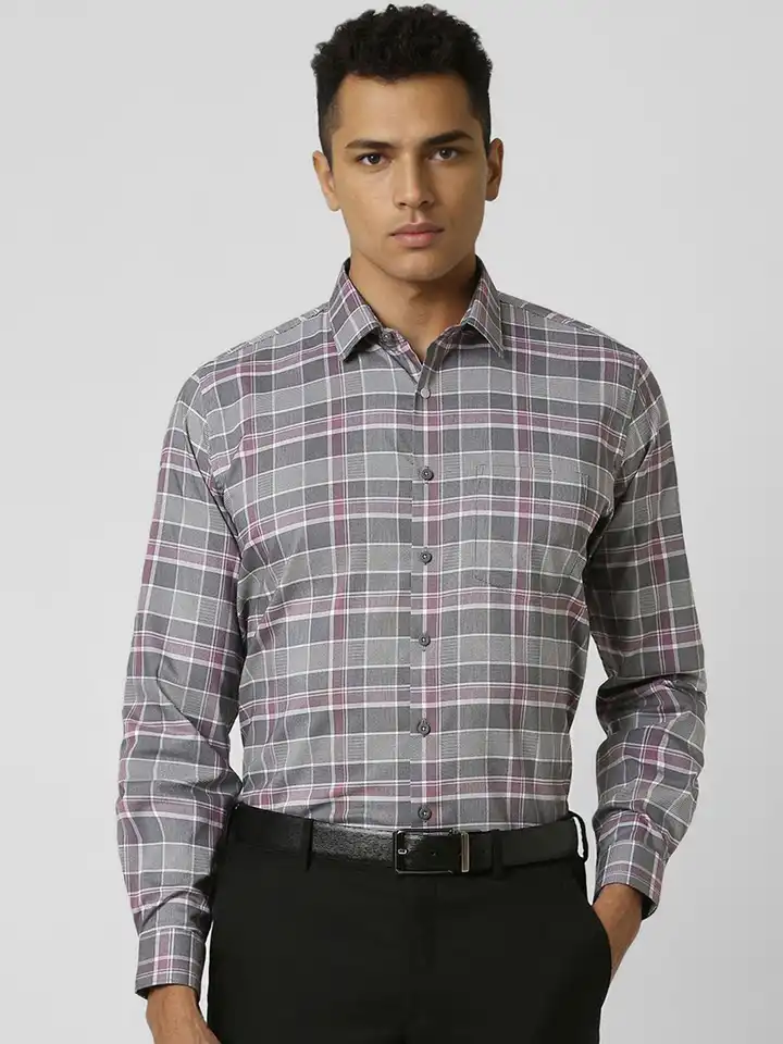 Buy Van Heusen Men Slim Fit Opaque Checked Formal Shirt - Shirts for Men  31663293 | Myntra