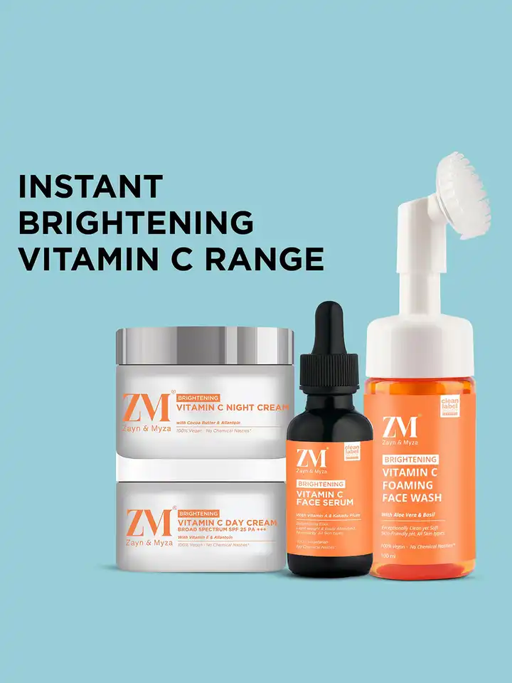 Buy ZM Zayn & Myza Set Of 4 Vitamin C Brightening Face Wash, Serum