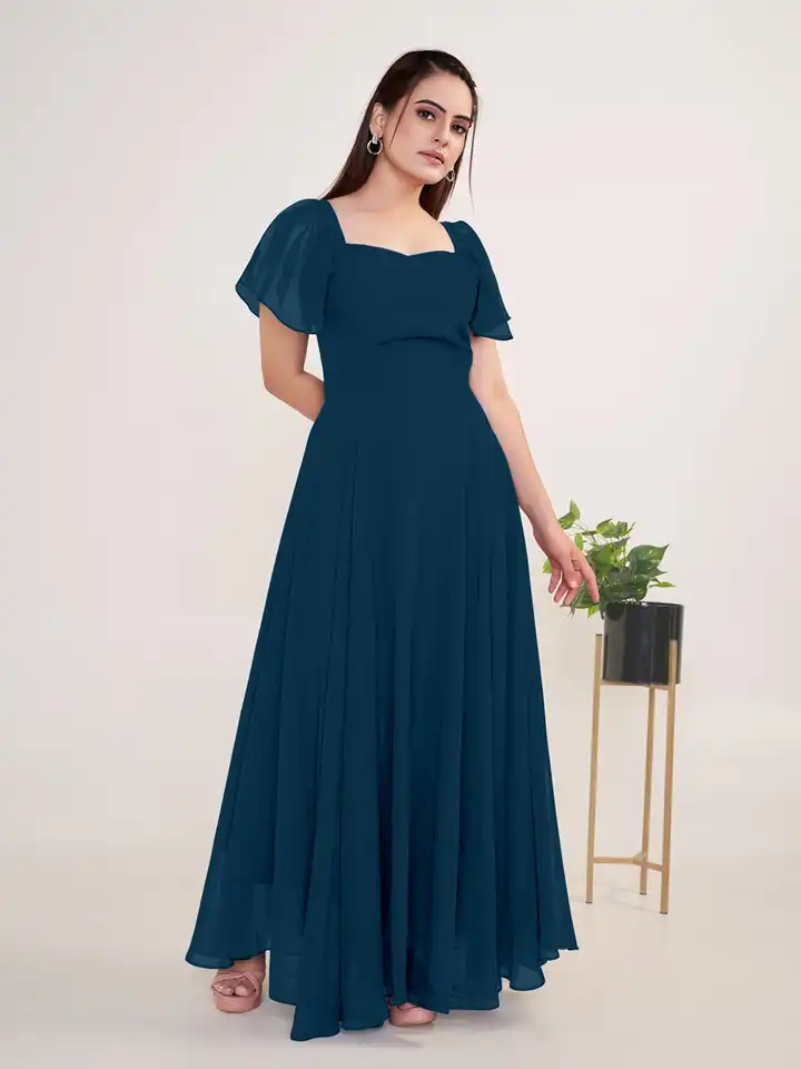 Buy Raiyani Enterprise Women Flared Sleeve Fit & Flare Casual Party Maxi  Dress - Dresses for Women 31279775 | Myntra