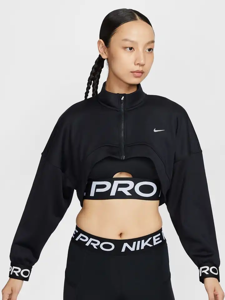 black nike pro crop top