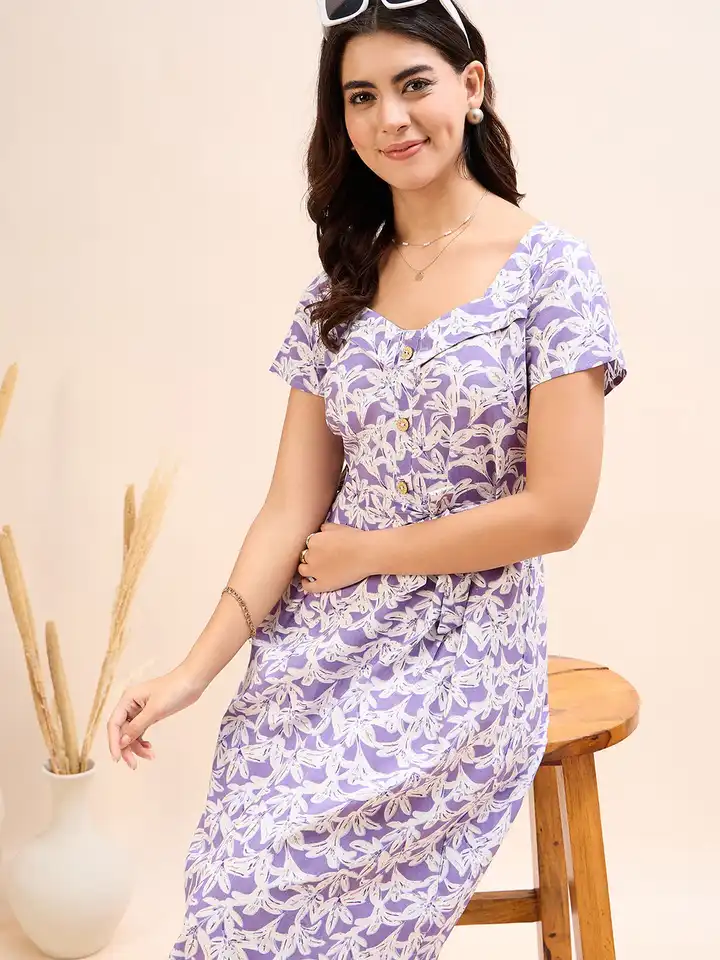 Buy DressBerry Women Floral Print Fit & Flare Midi Dress - Dresses for Women  31009360 | Myntra
