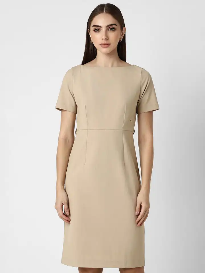 Buy Van Heusen Woman Formal Solid Sheath Dress - Dresses for Women 31015381  | Myntra