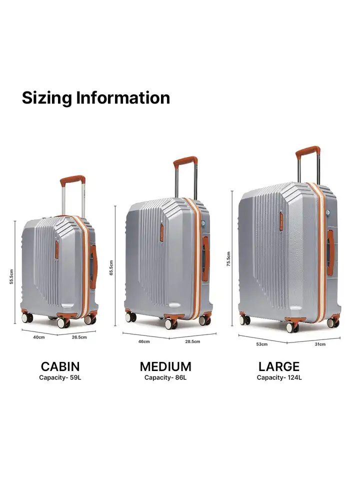 Buy uppercase Set Of 2 Vector Textured Hard-Sided Trolley Bags