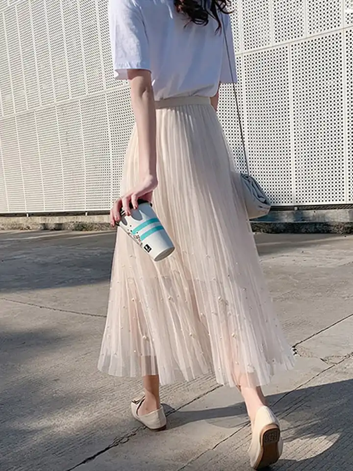 Buy StyleCast White Flared Pleated Midi Skirt - Skirts for Women
