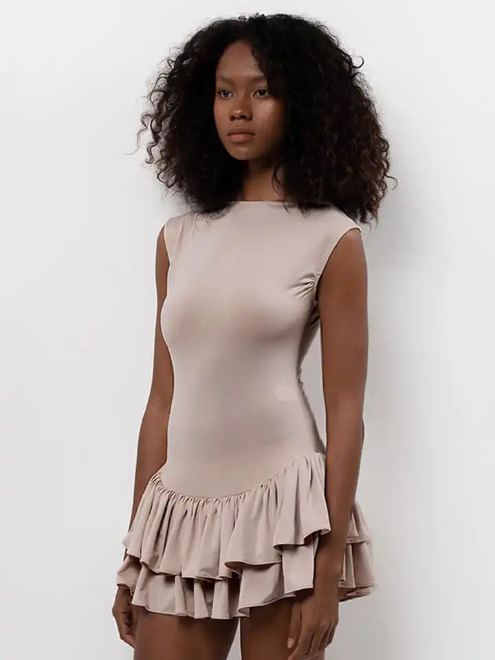 Buy LULU & SKY Layered Flounce Hem Drop Waist Mini Dress - Dresses for  Women 30192316 | Myntra