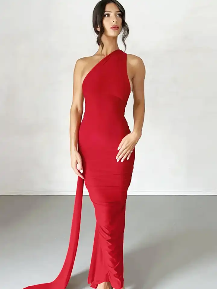 navy blue dress for baby girl Buy LULU & SKY One Shoulder Backless Bodycon Maxi Dress - Dresses for Women  24880432