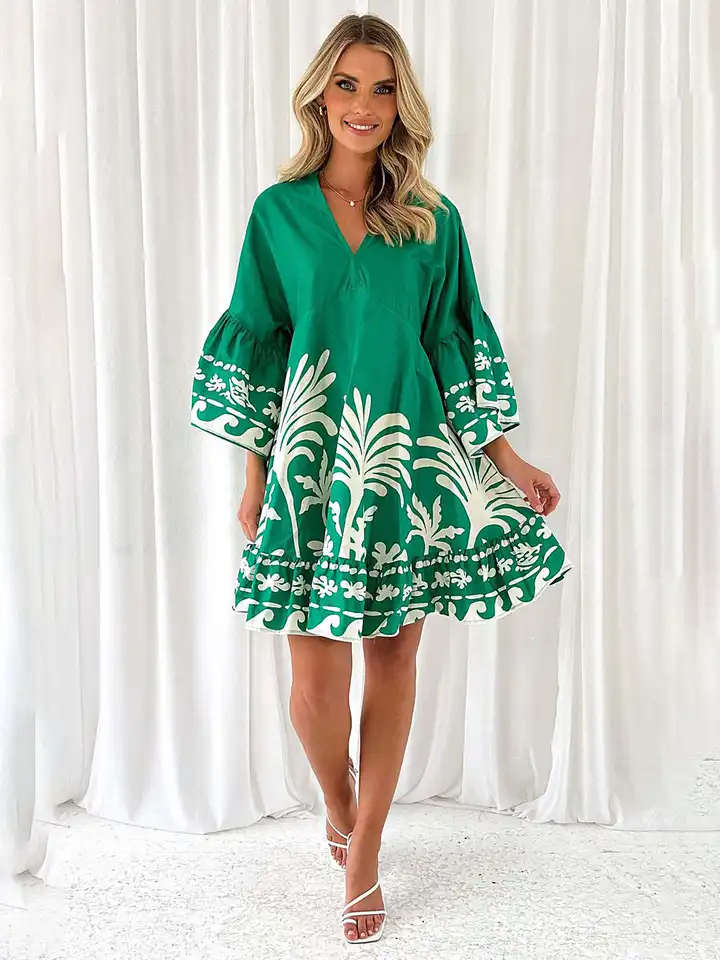 green emerald velvet dress Green Floral Lulu Dress