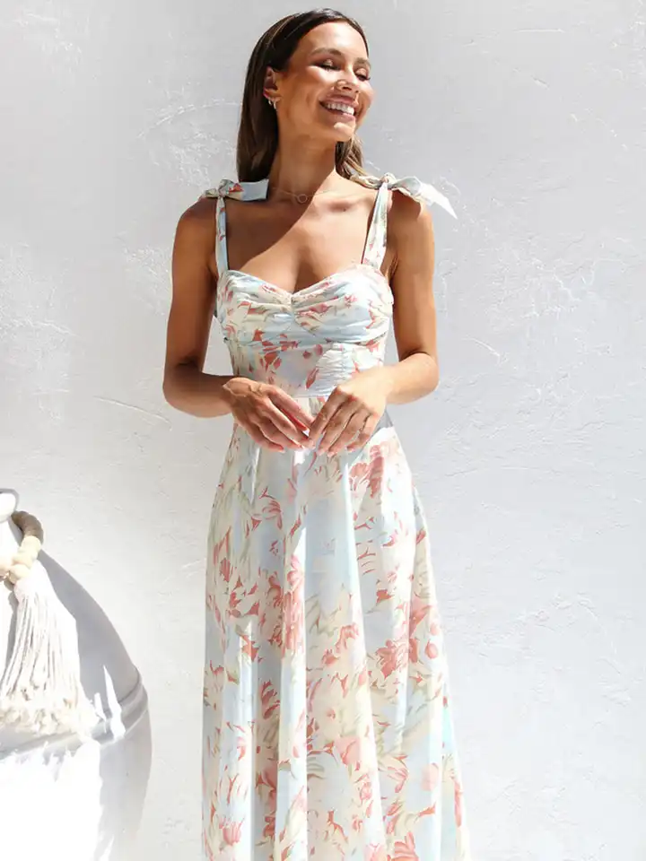 Buy StyleCast White Floral Printed Shoulder Straps Chiffon Fit & Flare Midi  Dress - Dresses for Women 27651716