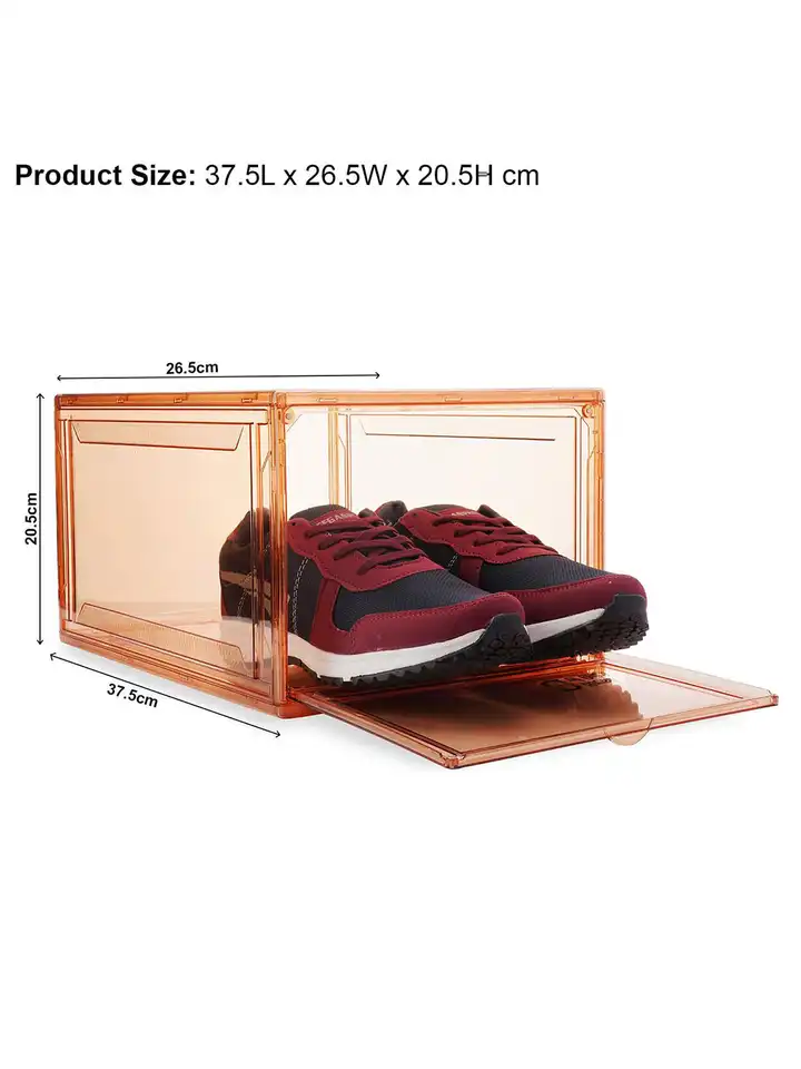 Buy HOUSE OF QUIRK Pink 8 Pieces Clear Stackable Shoe Storage