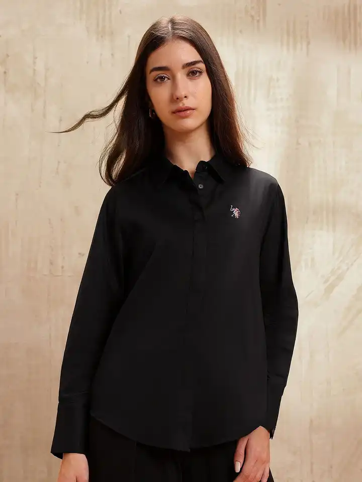 Chemisier De Tennis GU Play Dry - Noir, Col Officier - Taille M - Neuf Avec étiquettes