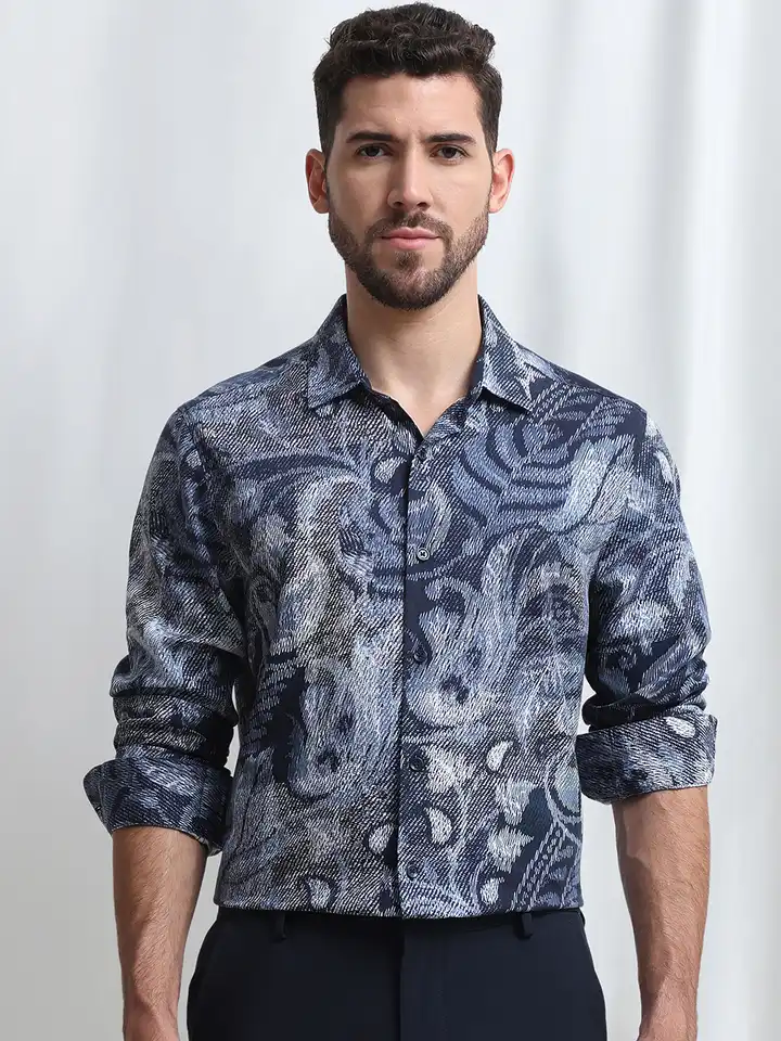Buy Mufti Men Slim Fit Printed Party Shirt Shirts for Men