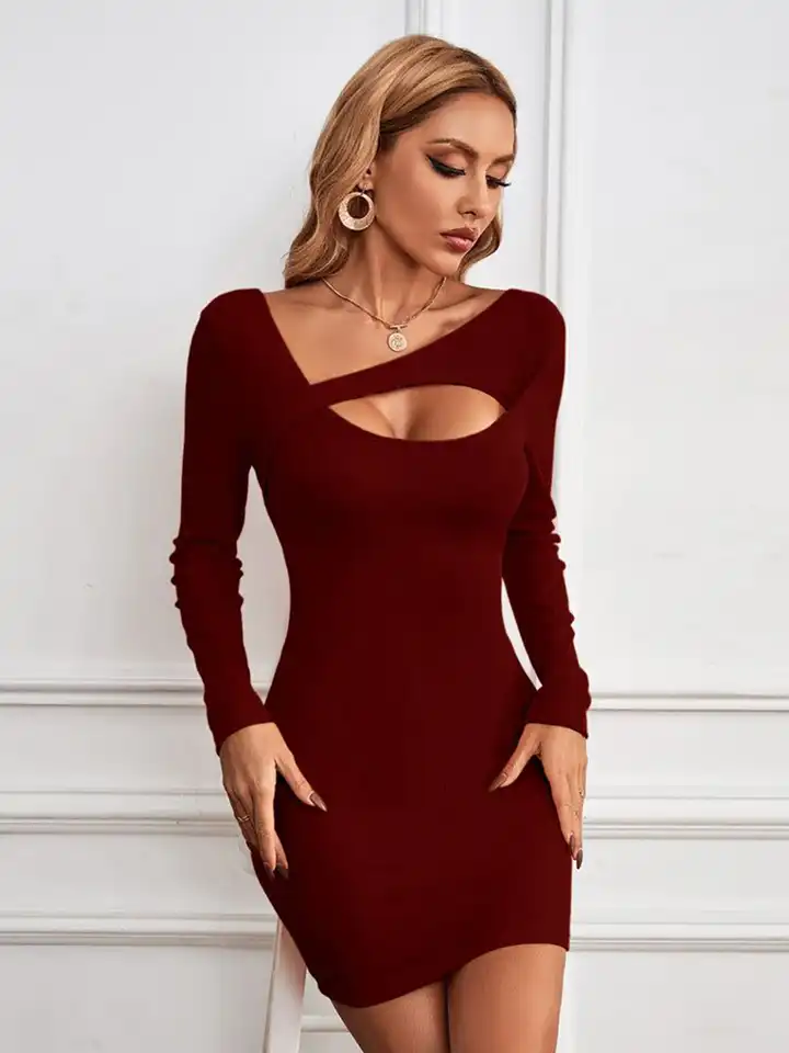 strapless open back dress Anna red petal-sleeve cut-out bow mini dress main image 0