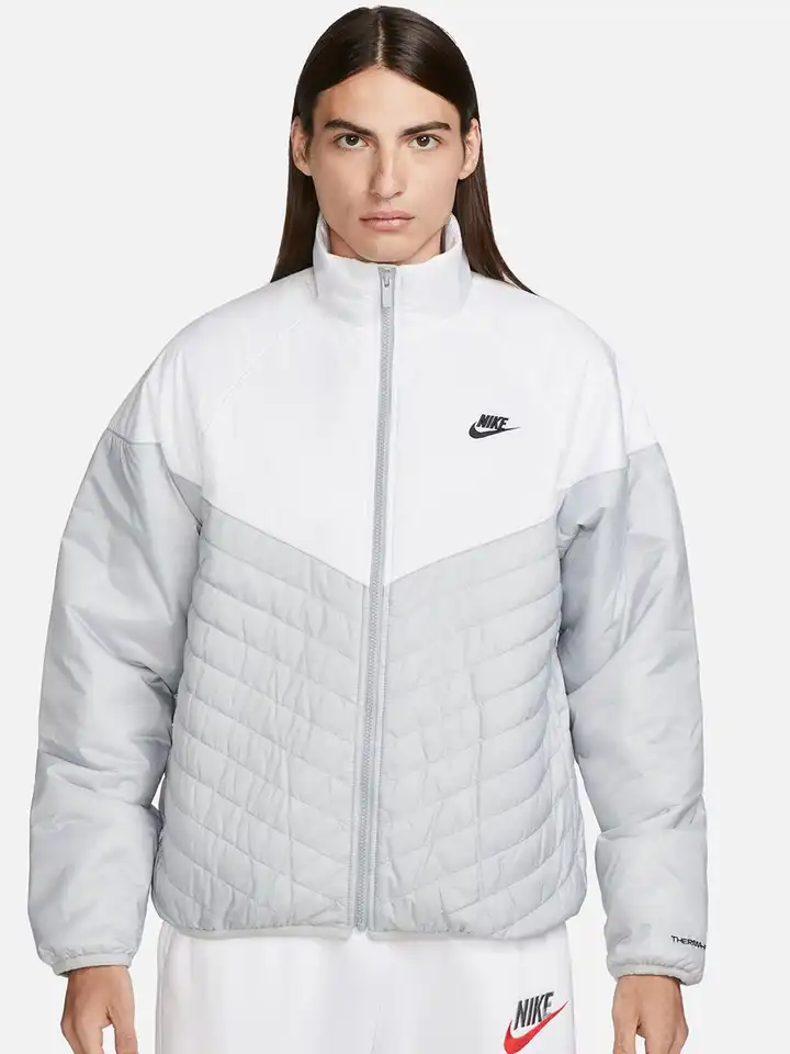 white and grey nike puffer jacket
