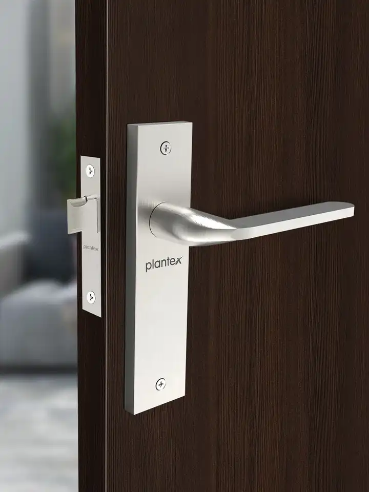 Buy Plantex Grey Heavy Duty Keyless Door Handle Lock Set - Door