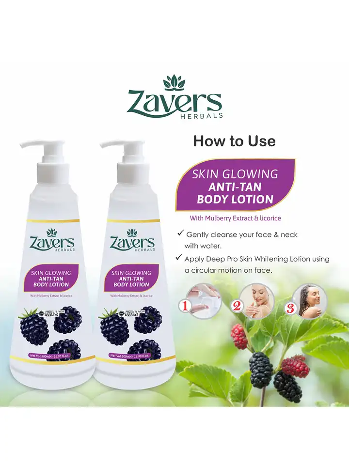 Buy Zavers Set Of 2 Skin Glowing Lotion With Mulberry Extract- 500