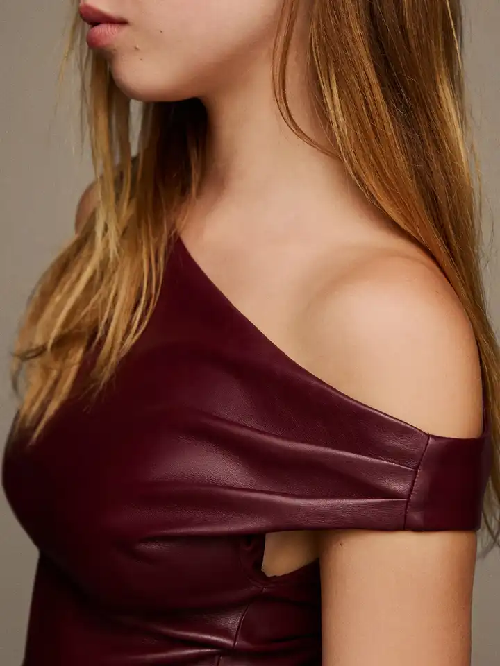 Bershka Brown Leather Dress Bershka Dress In Chocolate ABOUT YOU