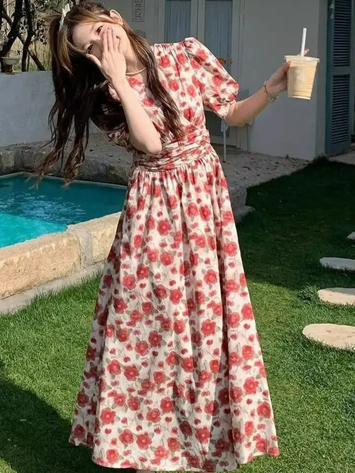 Buy StyleCast x Revolte Floral Print Puff Sleeve Peplum Midi Dress - Dresses  for Women 39023693 | Myntra