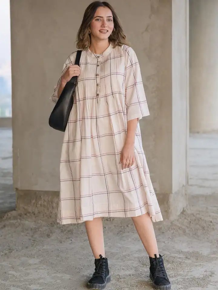 Buy Babli Checked A-Line Dress - Dresses for Women 38440509 | Myntra