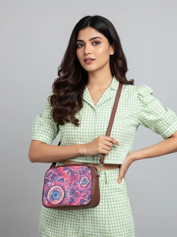 Buy ZOUK Pink & Navy Blue Space Chakra Woven Design Handcrafted