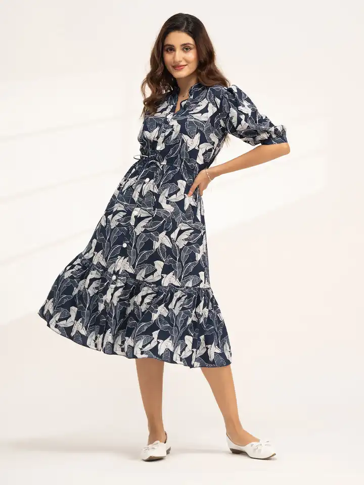 Buy DressBerry Women Floral Print Bell Sleeve Crepe Fit & Flare Dress -  Dresses for Women 32359362 | Myntra