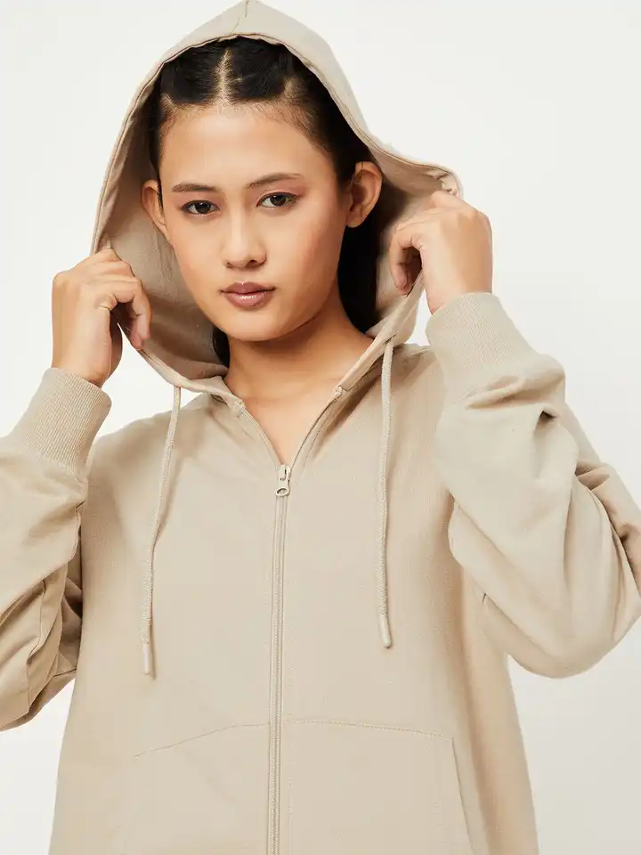 Buy max Women Solid Hooded Bomber Jacket - Jackets for Women