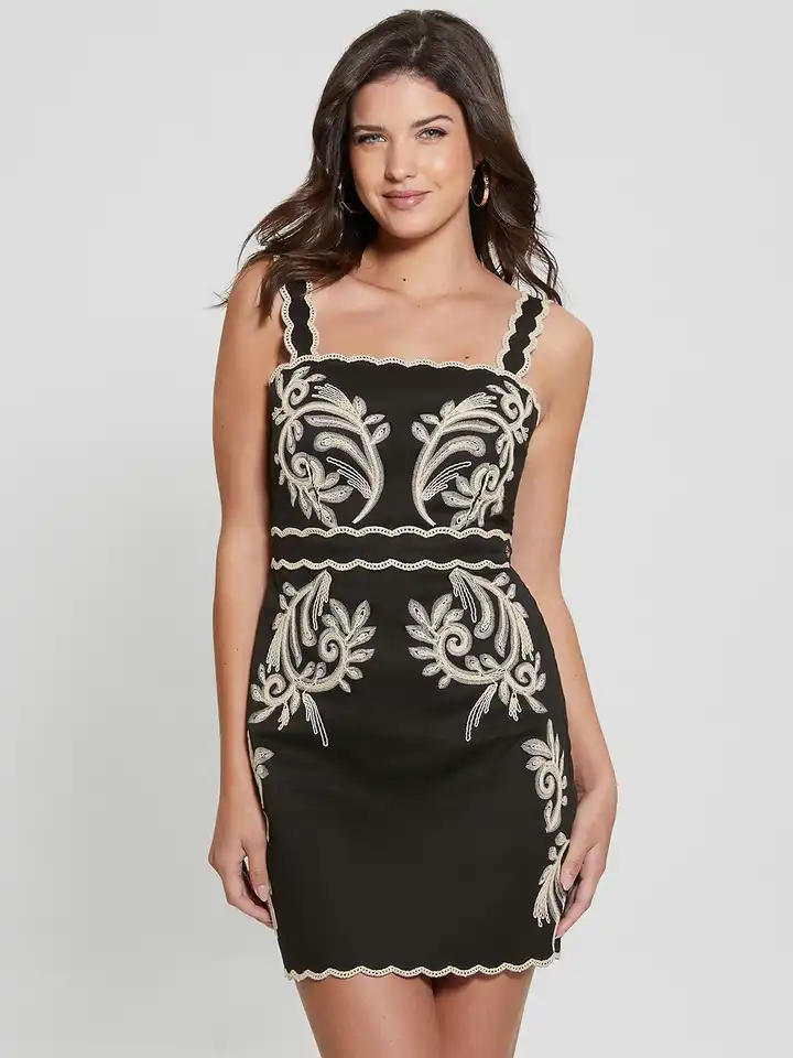 marchesa notte embroidered velvet high low dress Guess Size 2 Embroidery Dress – MiniMe Preloved main image 1