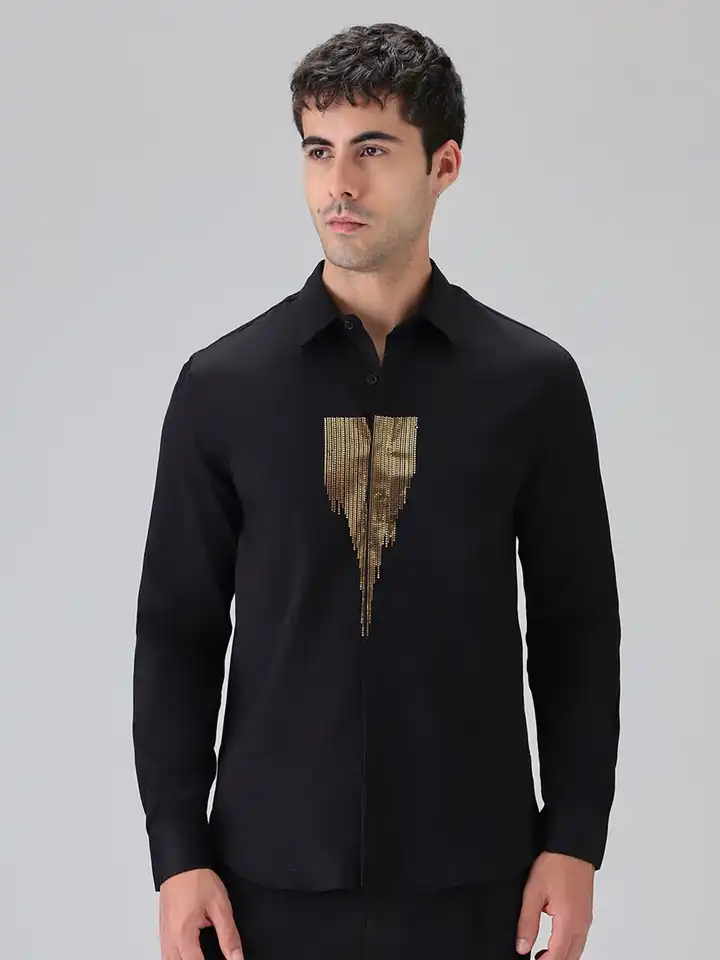 Buy Banana Club Men Classic Slim Fit Embellished Cotton Party Shirt -  Shirts for Men 33225780