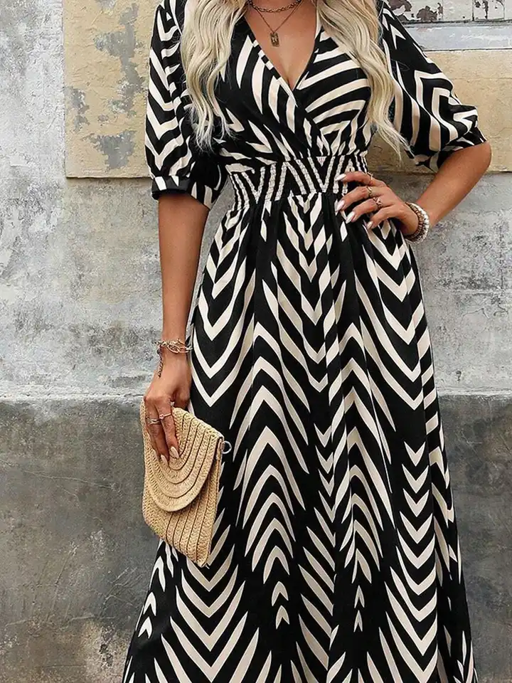 Buy SZN Women Chevron Geometric Fit and Flare Midi Dress - Dresses for  Women 33258536 | Myntra