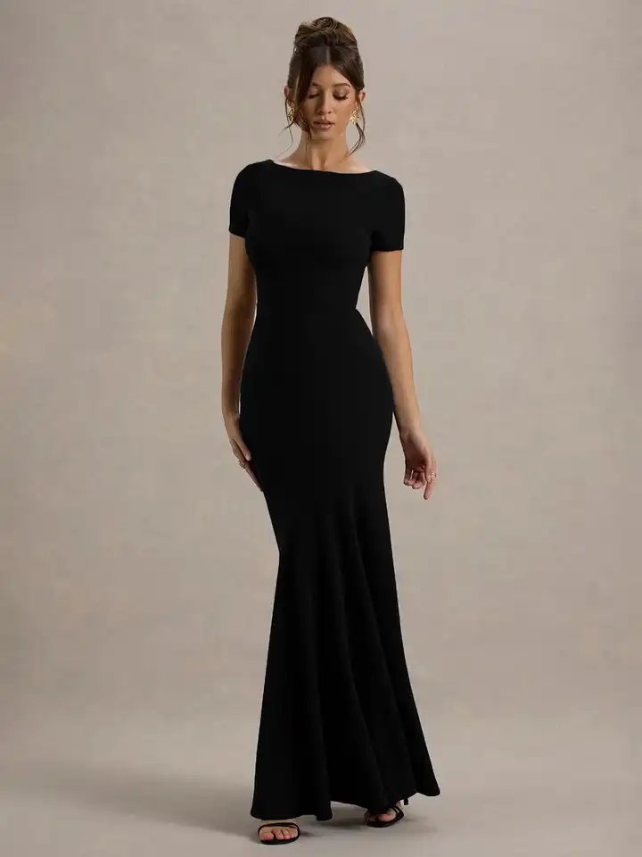 Buy TRAQUILA Boat Neck Bodycon Maxi Dress - Dresses for Women 33304768 |  Myntra